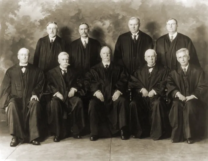 Framed Print : U.S. Supreme Court in 1925. Left to right: McReynolds, Sanford, Holmes, Sutherland, Taft, Butler, Van Devanter, Stone, Brandeis