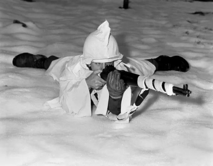 Framed Print : U.S. technical sergeant in the new snow cape used by infantrymen in snow-covered areas in Belgium. Dec. 12, 1944 through Jan.25, 1945. Battle of the Bulge, World War 2 Framed Print : U.S. technical sergeant in the new snow cape used by infantrymen in snow-covered areas in Belgium. Dec. 12, 1944 through Jan.25, 1945. Battle of the Bulge, World War 2