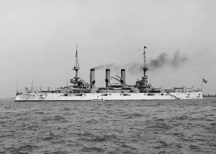 Framed Print : U.S.S. Connecticut, flagship of the Great White Fleet, 1907-1909. She was the most advanced battleship in the US Fleet in 1907 Framed Print : U.S.S. Connecticut, flagship of the Great White Fleet, 1907-1909. She was the most advanced battleship in the US Fleet in 1907