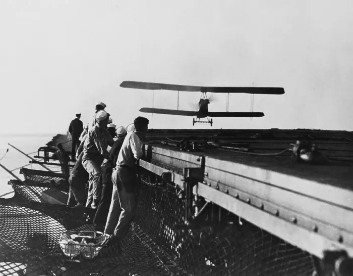 Framed Print : USS Langley, the US Navys first aircraft carrier in 1924. She was converted from the USS Jupiter, a coal transport