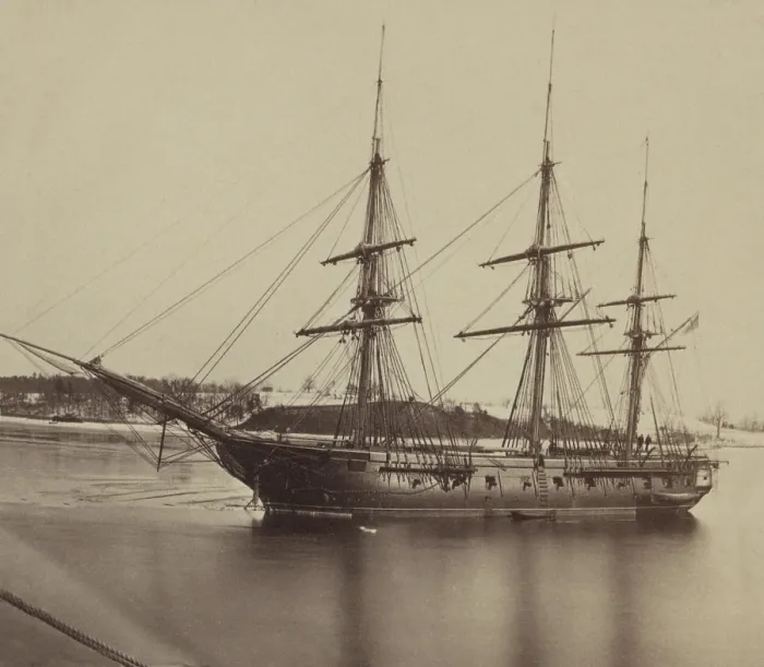 Framed Print : The USS Macedonian, a three-masted, wooden-hulled, sailing frigate of the US Navy, with 36 guns Framed Print : The USS Macedonian, a three-masted, wooden-hulled, sailing frigate of the US Navy, with 36 guns