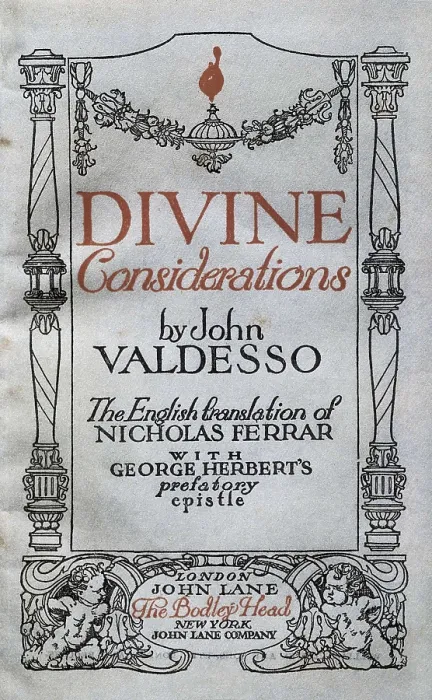 Framed Print : VALDES, Juan de (1500-1541). Divine Considerations', cover of the English translation edited in London in 19th c. SPAIN. Barcelona