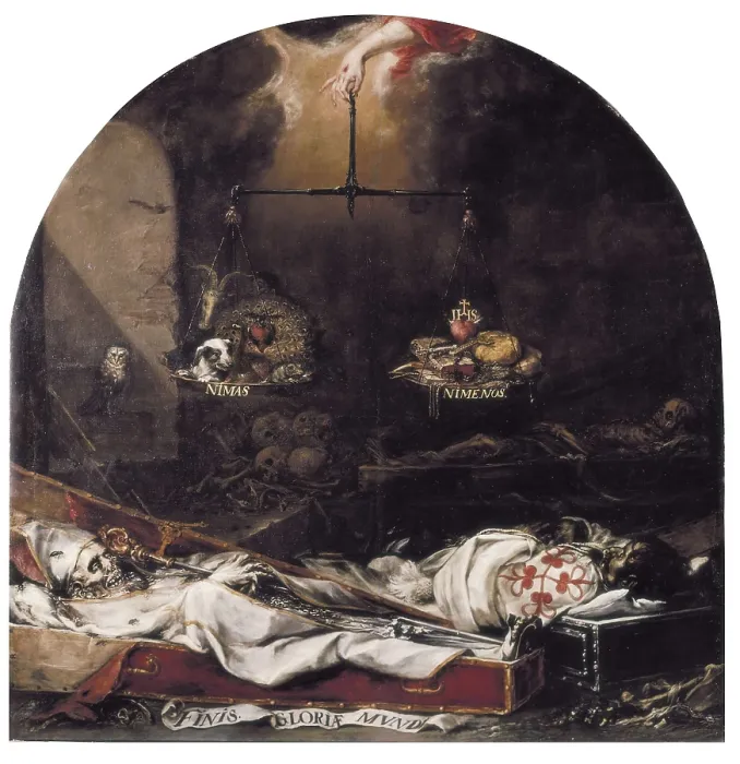 Framed Print : VALDS LEAL, Juan de (1622-1690). Finis Gloriae Mundi. 1672. SPAIN. Sevilla. Church of San Jorge at the Hospital de la Caridad. Baroque art. Oil on canvas