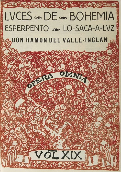 Framed Print : VALLE-INCLAN, Ramn Mara del Valle y Pea, named (1866-1936). Cover of the 19th volume of Valle-Incln's 'Opera Omnia', containing 'Luces de bohemia. Esperpento