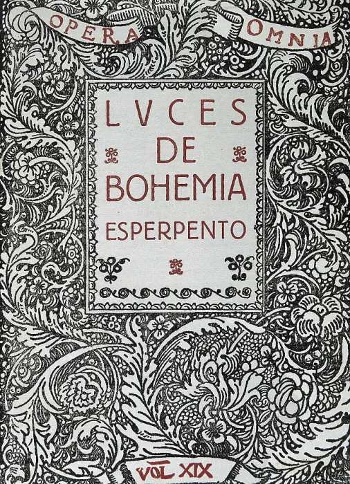 Framed Print : VALLE-INCLAN, Ramn Mara del Valle y Pea, named (1866-1936). Cover of the 19th volume of Valle-Incln's 'Opera Omnia', containing 'Luces de bohemia. Esperpento