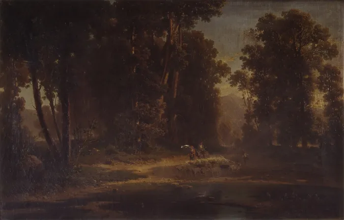 Framed Print : The valley of Rodero, by Jerome Trenti, 1862, 19th Century, oil on canvas. - Italy, Lombardy, Milan, Brera Academy of Fine Arts. Whole artwork view. Pastoral scene in woods Framed Print : The valley of Rodero, by Jerome Trenti, 1862, 19th Century, oil on canvas. - Italy, Lombardy, Milan, Brera Academy of Fine Arts. Whole artwork view. Pastoral scene in woods