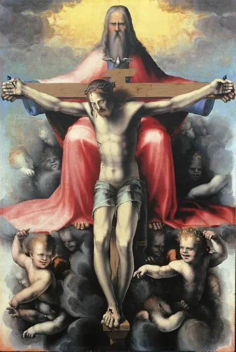 Framed Print : Vallombrosa altarpiece, by DAgnolo Andrea known as Andrea del Sarto, 16th Century, 1528, panel, - Italy, Tuscany, Florence, Uffizi Gallery, inv. 1890