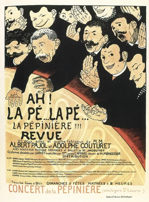 Framed Print : VALLOTTON, Felix (1865-1925). AH! LA PE... LA PE... LA PePINIRE!!!. 1898. Poster. Musical revue in two acts and four scenes by Albert Pajol and Adolphe Couturet. Symbolism Framed Print : VALLOTTON, Felix (1865-1925). AH! LA PE... LA PE... LA PePINIRE!!!. 1898. Poster. Musical revue in two acts and four scenes by Albert Pajol and Adolphe Couturet. Symbolism