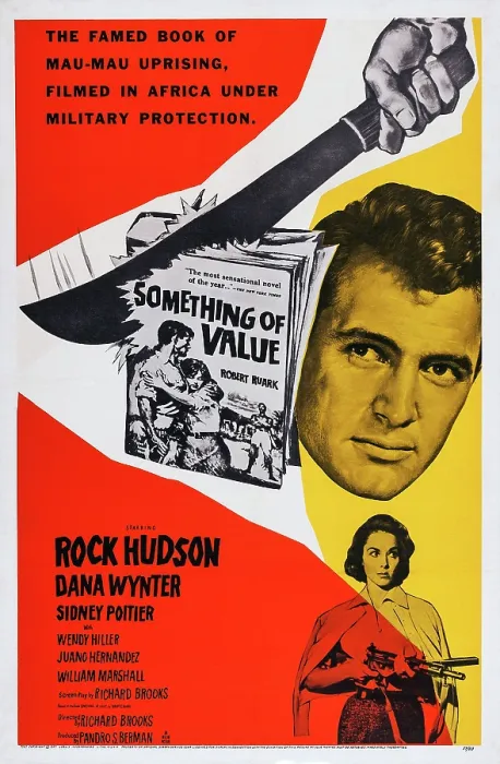 Framed Print : SOMETHING OF VALUE, US poster art, from top: Rock Hudson, Dana Wynter, 1957 Framed Print : SOMETHING OF VALUE, US poster art, from top: Rock Hudson, Dana Wynter, 1957