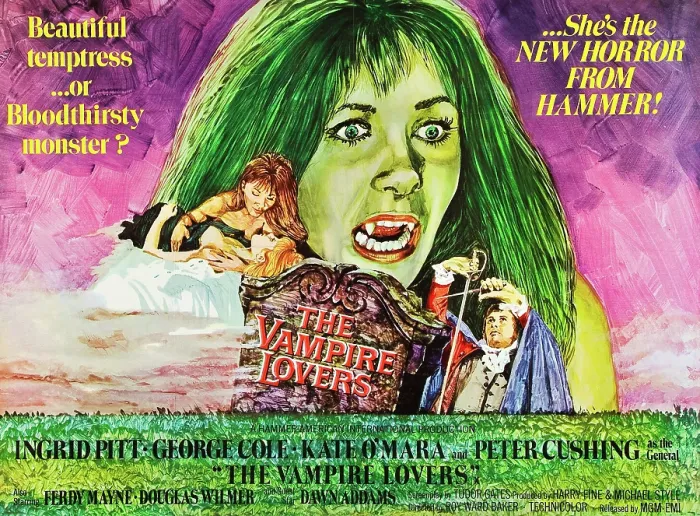 Framed Print : THE VAMPIRE LOVERS, UK poster art, Ingrid Pitt, 1970