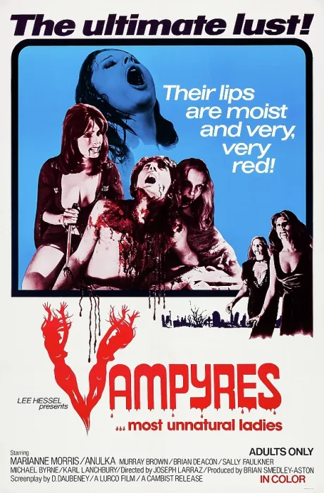 Framed Print : VAMPYRES, (aka VAMPYRE ORGY, aka VAMPYRES: DAUGHTERS OF DARKNESS, aka DAUGHTERS OF DRACULA, reissue title), British poster art, Marianne Morris (left), Anulka Dziubinska (right) Framed Print : VAMPYRES, (aka VAMPYRE ORGY, aka VAMPYRES: DAUGHTERS OF DARKNESS, aka DAUGHTERS OF DRACULA, reissue title), British poster art, Marianne Morris (left), Anulka Dziubinska (right)