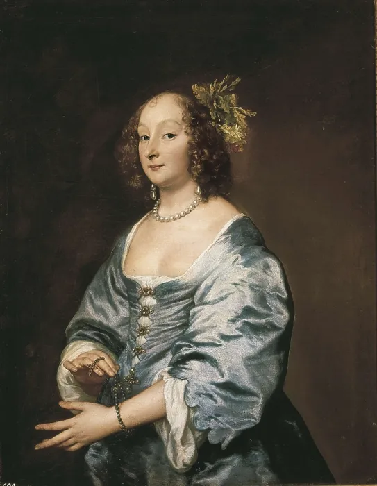 Framed Print : VAN DYCK, Sir Anthony (1599-1641). Portrait of Mary Ruthven, Lady Van Dyck. 1639. Baroque art. ; Flemish art. Oil on canvas. SPAIN. Madrid. Prado Museum