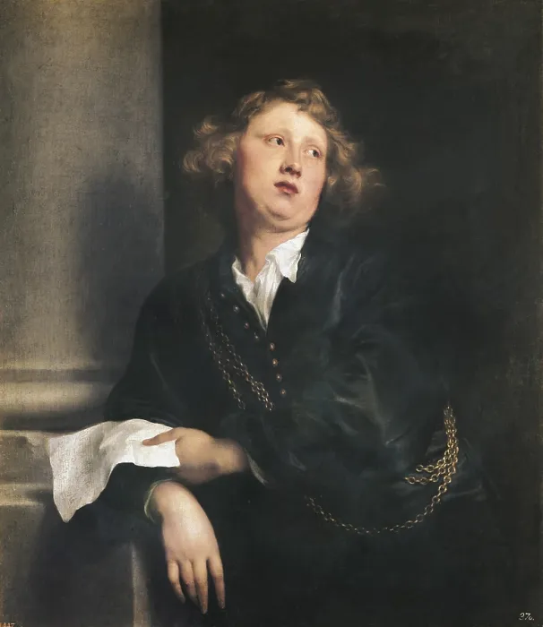 Framed Print : VAN DYCK, Sir Anthony (1599-1641). The Musician Hendrik Liberti. 1627 - 1632. Flemish art. Oil on canvas. SPAIN. Madrid. Prado Museum