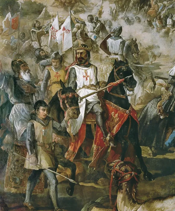 Framed Print : VAN HALEN, Francisco de Paula (1810-1887). Battle of Las Navas de Tolosa. 1864. Detail of 'The Battle of Navas de Tolosa', with Alfonso VIII of Castile. Romanticism