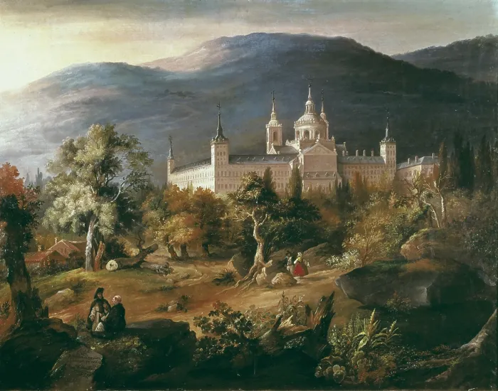 Framed Print : VAN HALEN, Francisco de Paula (1810-1887); VAN HALEN, Francisco de Paula (1810-1887). View of El Escorial. 1851.; View of El Escorial. 1851