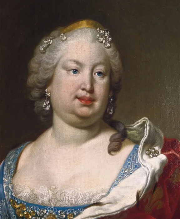 Framed Print : VAN LOO, Louis Michel (1707-1771). Portrait of Doa Brbara de Braganza. Detail. Rococo art. Oil on canvas. SPAIN. Madrid. St. Fernando Royal Academy Museum