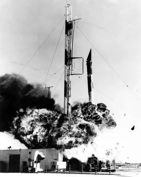 Framed Print : Vanguard missile exploding on its Cape Canaveral launch pad on December 6, 1957