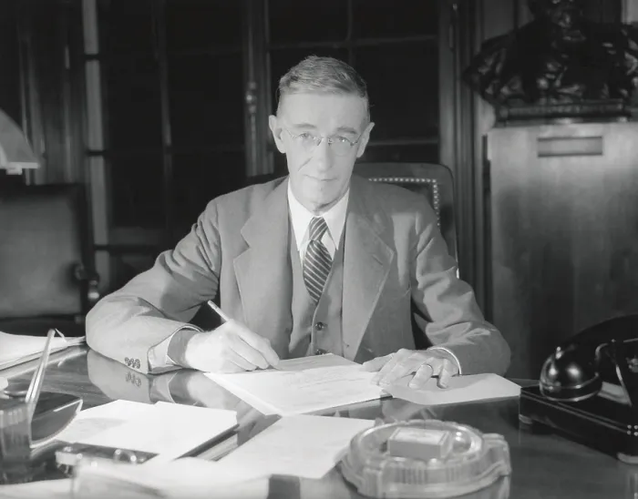 Framed Print : Vannevar Bush, was Chief of Scientific Research and Development, during World War 2 Framed Print : Vannevar Bush, was Chief of Scientific Research and Development, during World War 2