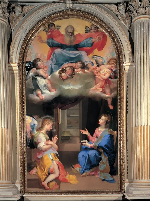 Framed Print : Vanni Francesco, Annunciation, 16th Century, oil on canvas, Italy, Tuscany, Siena, Servi Basilica, (414143) Everett CollectionMondadori Portfolio**US SALES ONLY**