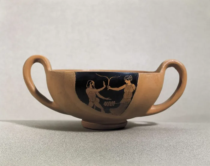 Framed Print : Vase. 5th c. BC. Red-figure ceramic. Classical Greek art. Ceramics. SPAIN. Barcelona. Archaeology Museum of Catalonia. Proc: SPAIN. L'Escala. Empries
