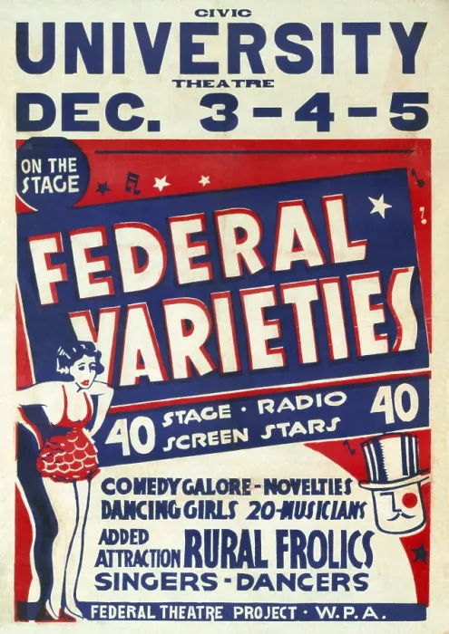 Framed Print : Vaudeville. Federal varieties 40 stage, radio, screen stars; rural frolics