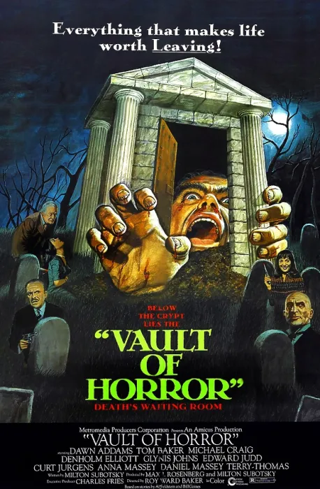 Framed Print : THE VAULT OF HORROR, center right: Anna Massey, bottom left: Terry-Thomas on poster art, 1973