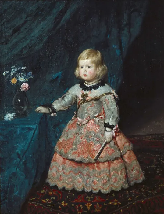 Framed Print : VELAZQUEZ, Diego Rodrguez de Silva (1599-1660). Infanta Margarita Teresa in a Pink Gown. 1653 - 1654. Baroque art. Oil on wood. AUSTRIA. Vienna