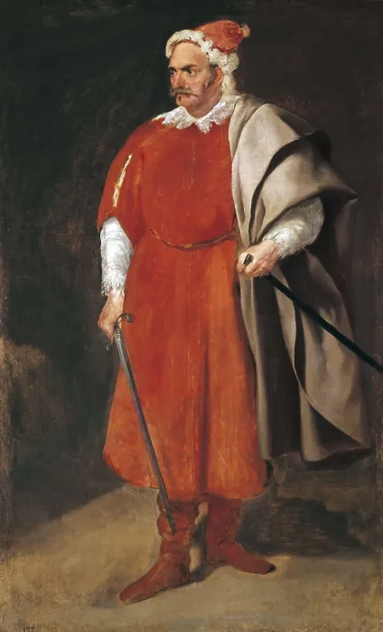 Framed Print : VELAZQUEZ, Diego Rodrguez de Silva (1599-1660). Portrait of the Buffoon Redbeard, Cristobal de Castaneda. 1635. Buffoon of Philip IV's court. Baroque art