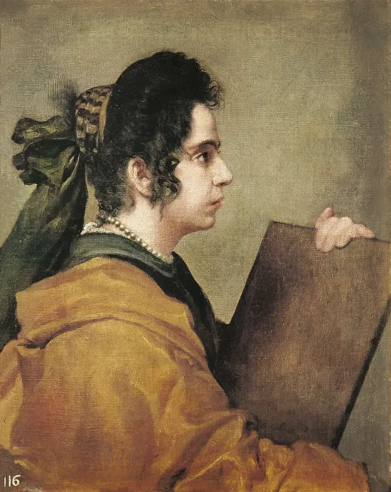 Framed Print : VELAZQUEZ, Diego Rodrguez de Silva (1599-1660). Portrait presumed to be Juana Pacheco as a Sibyl. 1630 - 1632. Daughter of the painter Francisco Pacheco