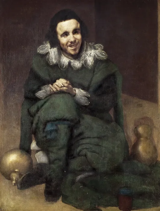 Framed Print : VELAZQUEZ, Diego Rodriguez de Silva (1599-1660). The Buffoon Calabacillas. 1636. Mistakenly called 'The Idiot of Coria'. Baroque art. Oil on canvas. SPAIN. Madrid