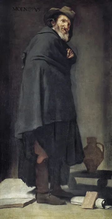 Framed Print : VELAZQUEZ, Diego Rodriguez de Silva (1599-1660). Menippus. 1639. Velazquez makes a burlesque interpretation of the sitter. Baroque art. Oil on canvas. SPAIN. Madrid. Prado Museum