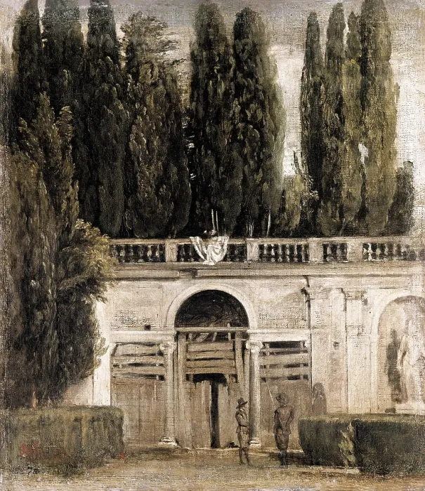 Framed Print : VELAZQUEZ, Diego Rodriguez de Silva (1599-1660). The Gardens of the Villa Medici in Rome. 1650. Baroque art. Oil on canvas. SPAIN. Madrid. Prado Museum