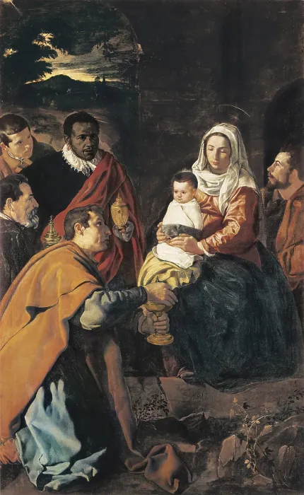 Framed Print : VELAZQUEZ, Diego Rodriguez de Silva (1599-1660). The Adoration of the Magi. 1619. Baroque art. Oil on canvas. SPAIN. Madrid. Prado Museum