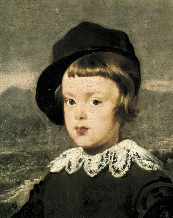 Framed Print : VELAZQUEZ, Diego Rodriguez de Silva (1599-1660). Prince Balthasar Carlos. 1635 - 1636. Detail of the face. Baroque art. Oil on canvas. SPAIN. Madrid. Prado Museum