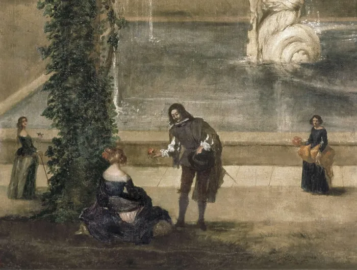 Framed Print : VELAZQUEZ, pupil of (17th century). The Fountain of the Tritons. 1657. Baroque art. Oil on canvas. SPAIN. Madrid. Prado Museum. AISA / Everett Collection**US SALES ONLY**