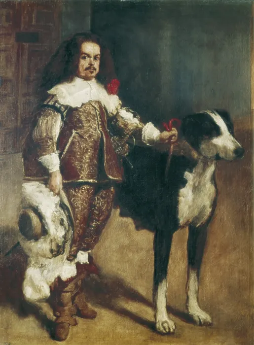 Framed Print : VELAZQUEZ, pupil of (17th century). Court Dwarf Don Antonio el Ingles. 1640 - 1645. Portrait with mastiff dog and sword. Baroque art. Oil on canvas. SPAIN. Madrid. Prado Museum Framed Print : VELAZQUEZ, pupil of (17th century). Court Dwarf Don Antonio el Ingles. 1640 - 1645. Portrait with mastiff dog and sword. Baroque art. Oil on canvas. SPAIN. Madrid. Prado Museum