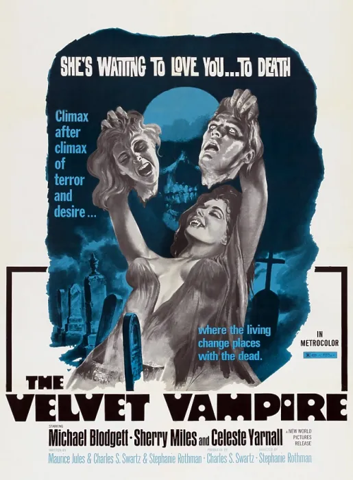 Framed Print : THE VELVET VAMPIRE, poster art, 1971