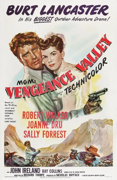 Framed Print : VENGEANCE VALLEY, US poster art, Burt Lancaster, Joanne Dru, Robert Walker, 1951