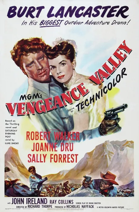 Framed Print : VENGEANCE VALLEY, US poster art, from left: Burt Lancaster, Joanne Dru, 1951