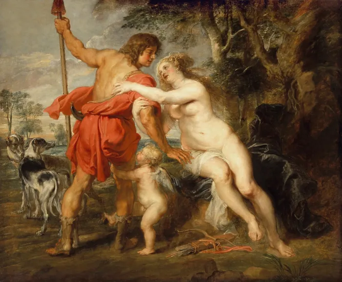Framed Print : VENUS AND ADONIS, by Peter Paul Rubens, 1630-1639, Flemish painting, oil on canvas