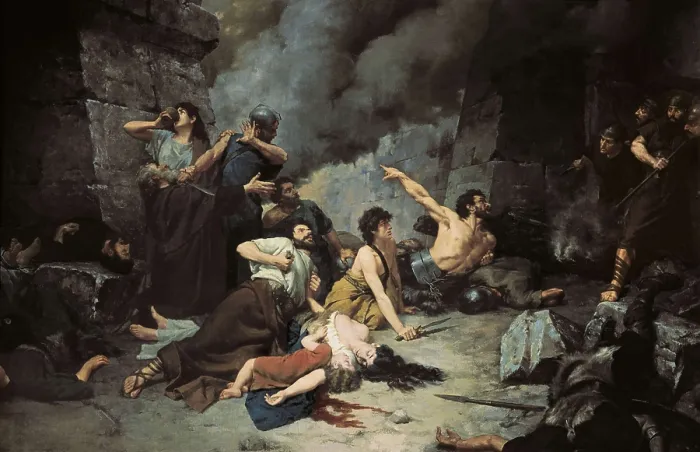 Framed Print : VERA Y ESTACA, Alejo (1834-1923). The Last Days of Numantia. 1880 - 1881