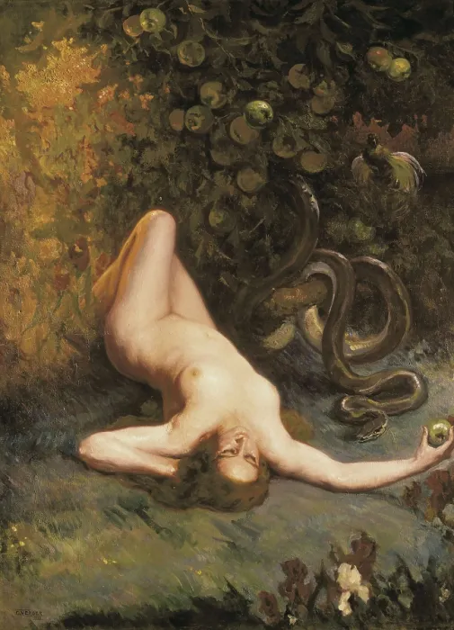 Framed Print : VERGER FIORETTI, Carlos (1872-1929). Eve. 1922. Oil on canvas. SPAIN. Valencia. San Pio V Fine Arts Museum. AISA / Everett Collection.**US SALES ONLY**