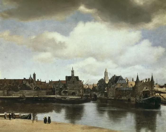Framed Print : VERMEER, Johannes (1632-1675). View on Delft. 1660 - 1661. Baroque art. Oil on canvas. NETHERLANDS. The Hague. Mauritshuis. AISA / Everett Collection**US SALES ONLY**