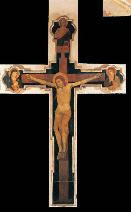 Framed Print : Verona Artist, Station Crucifix (Crux Stationalis), 14th Century, tempera on board, Italy, Veneto, Verona