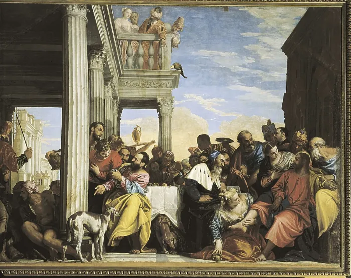 Framed Print : VERONESE, Paolo Caliari, called Paolo (1528-1588). Supper in the House of Simon. 1560. Oil on canvas. ITALY. Turin. Galleria Sabauda (Sabauda Gallery) Framed Print : VERONESE, Paolo Caliari, called Paolo (1528-1588). Supper in the House of Simon. 1560. Oil on canvas. ITALY. Turin. Galleria Sabauda (Sabauda Gallery)