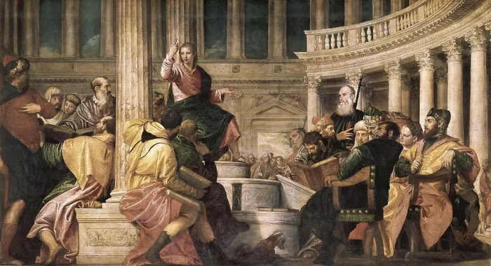Framed Print : VERONESE, Paolo Caliari, called Paolo (1528-1588). Christ with the Doctors in the Temple. 1548. Renaissance art. Cinquecento. Oil on canvas. SPAIN. Madrid. Prado Museum Framed Print : VERONESE, Paolo Caliari, called Paolo (1528-1588). Christ with the Doctors in the Temple. 1548. Renaissance art. Cinquecento. Oil on canvas. SPAIN. Madrid. Prado Museum