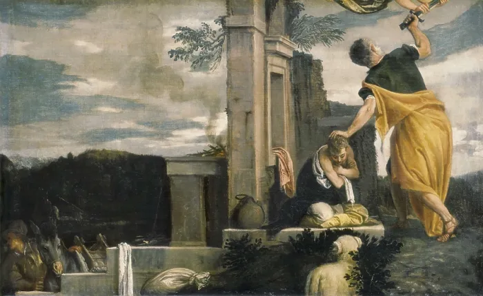 Framed Print : VERONESE, Paolo Caliari, called Paolo (1528-1588). The Sacrifice of Isaac (Sacrificio di Isacco). 1560. Renaissance art. Cinquecento. Venetian school. Oil on canvas. AUSTRIA
