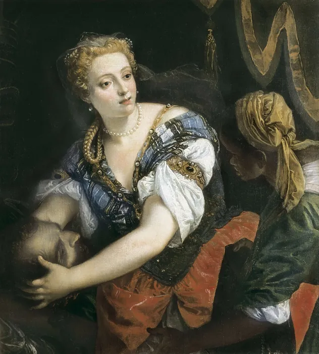 Framed Print : VERONESE, Paolo Caliari, called Paolo (1528-1588). Judith with the Head of Holophernes. 1570s. Renaissance art. Cinquecento. Venetian school. Oil on canvas. AUSTRIA. Vienna