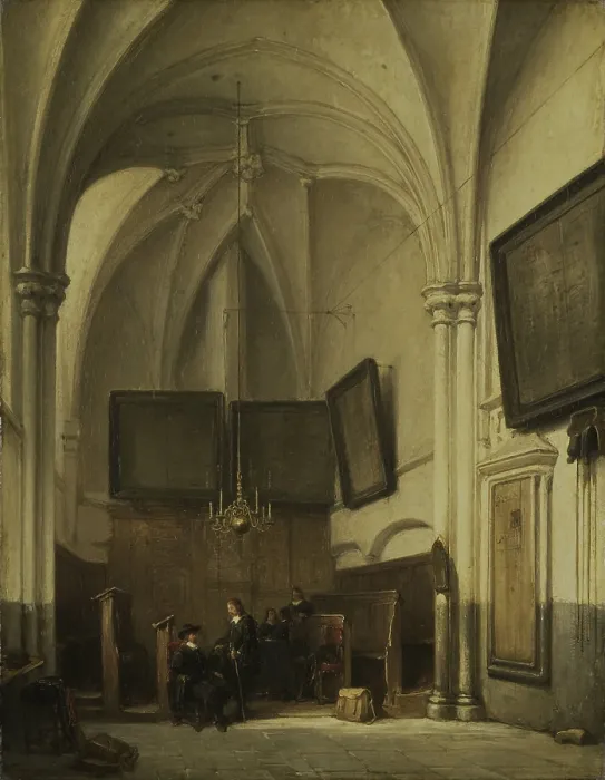 Framed Print : Vestry of the Church of St. Stephen in Nijmegen, by Johannes Bosboom, 1850-91, Dutch painting, oil on panel