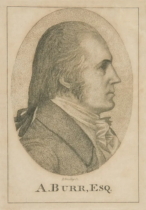 Framed Print : Vice President Aaron Burr in profile portrait engraving of 1804